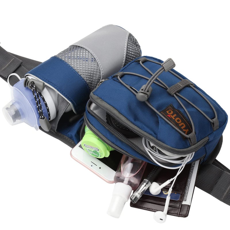 Yuoto Waist Pack with Water Bottle Holder for Running Walking Hiking Fanny Pack Hydration Belt - Image 3